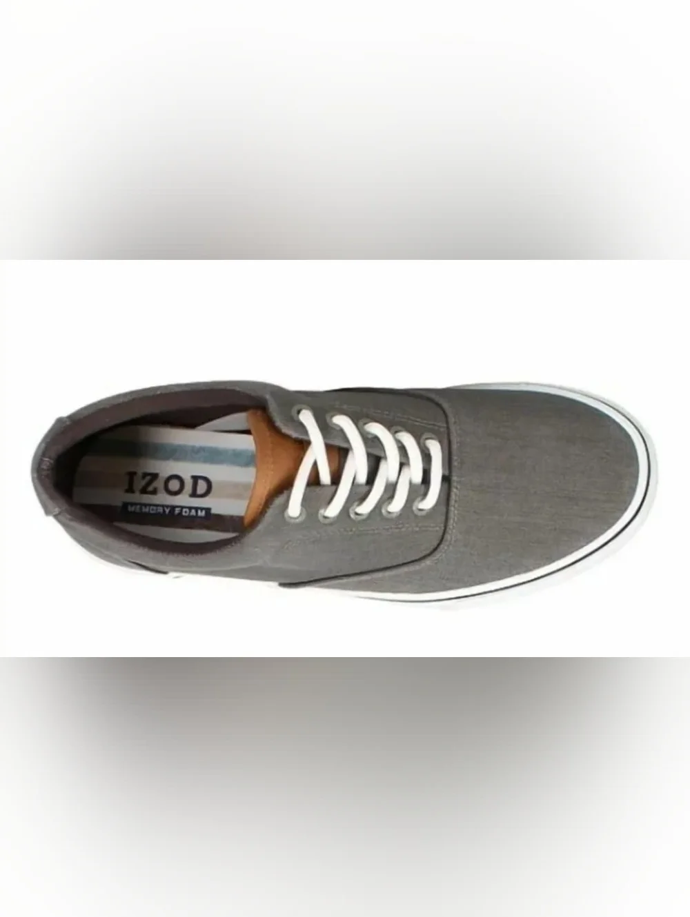 Izod Men's Charcoal Canvas Low-Top Sneakers with White Laces